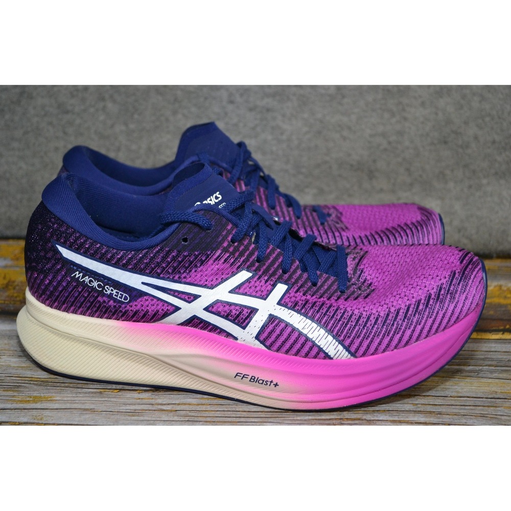 Asics Magic 2 Shoes Womens 10 Orchid White Mesh Road Running Sneakers 1012B274